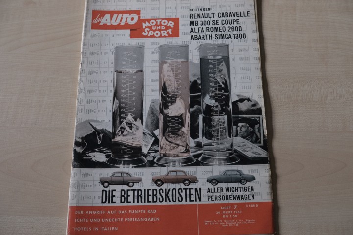 Deckblatt Auto Motor und Sport (07/1962)